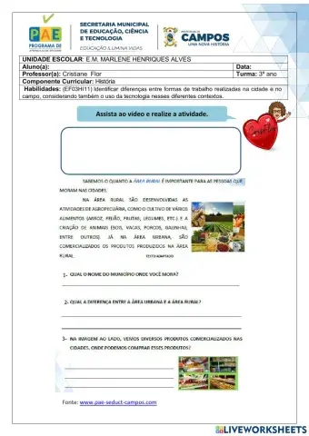 Área Rural e Urbana