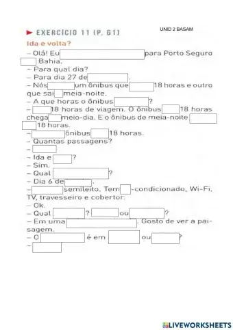 Comprando uma passagem -artigos, preposição, contrção