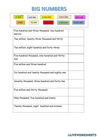 Big numbers