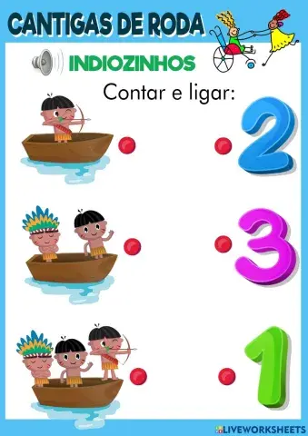Indiozinhos - Contar até 3.