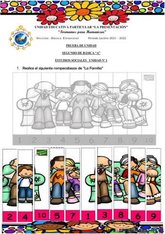 Prueba de Unidad 1 Sociales