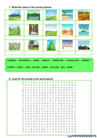 Word Search Landscapes