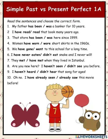 Simple Past v Present Perfect 1A