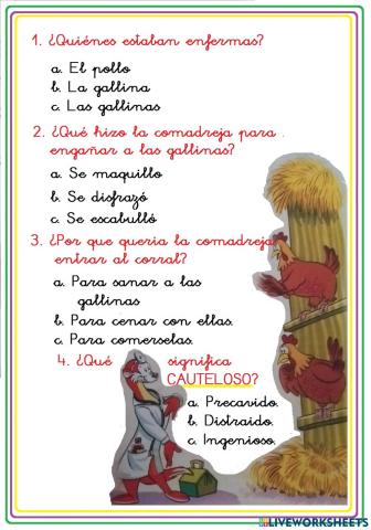 La comadreja y las gallinas