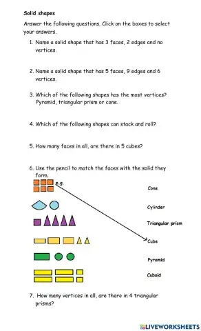 Worded descriptions of solids