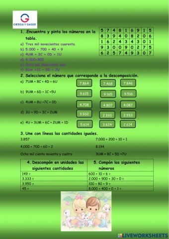 Números naturales hasta 9.999