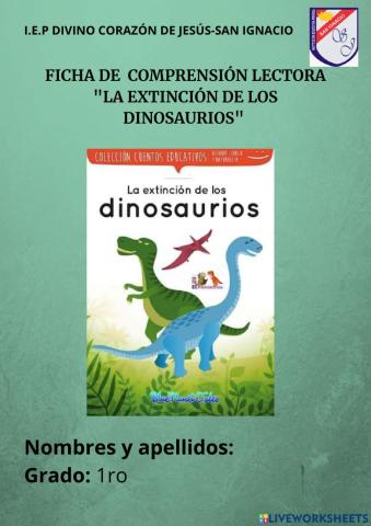 Ficha de comprensión lectora -La extinción de los dinosaurios-