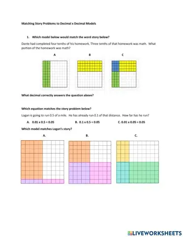 Match Decimal x Decimal model with word stories
