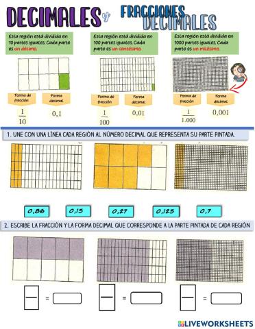Números decimales y Fracciones decimales