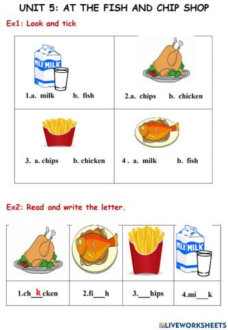 Unit 5: At the fish and chip shop