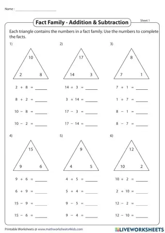 Fact Famili triangle