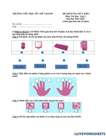 Ôn tap hoc ky 1 lop 3