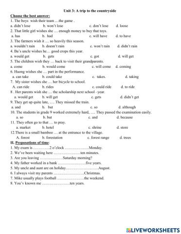 Tiếng Anh 9 unit 3