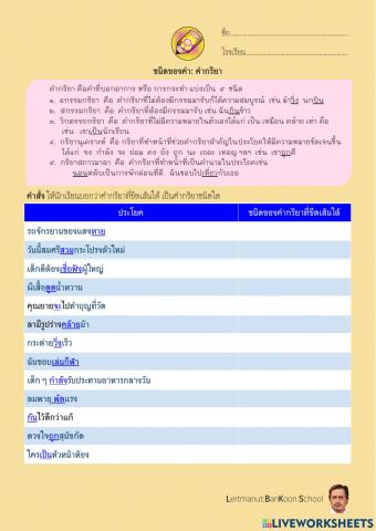 คำกริยา