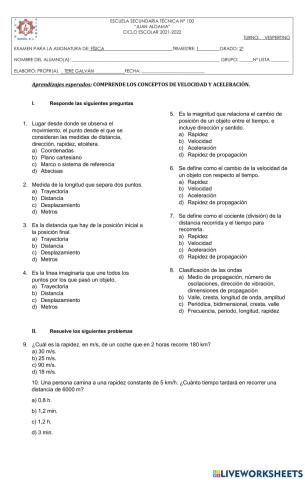 Examen Trimestral Física