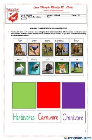 Animals classificactions types