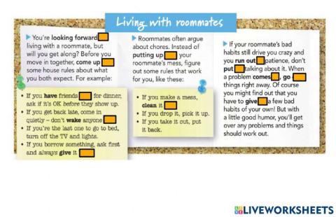 Living with roomates