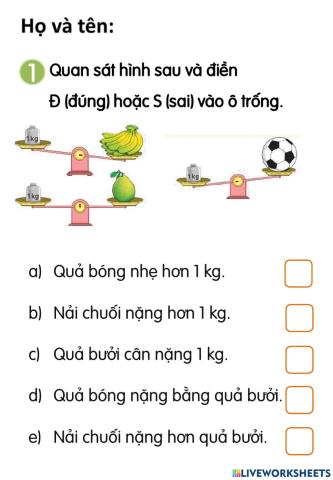 Bài toán về Ki-lô-gam