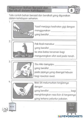 Asid dan Alkali (TH 3) Aktiviti 8 - MS 76