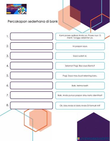 Percakapan sederhana di bank