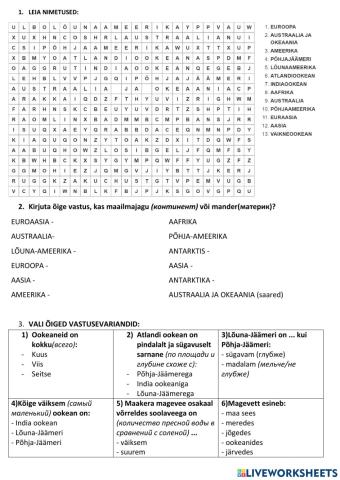 Mandrid ja maailmajaod, ookeanid -2