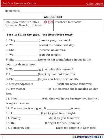 Worksheet apple