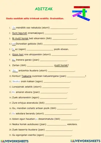 NOR aditz trinkoak 2