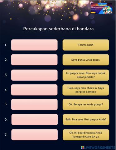 Percakapan sederhana di bandara