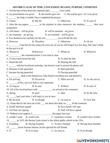 Grade 12- Connectors (Cont)