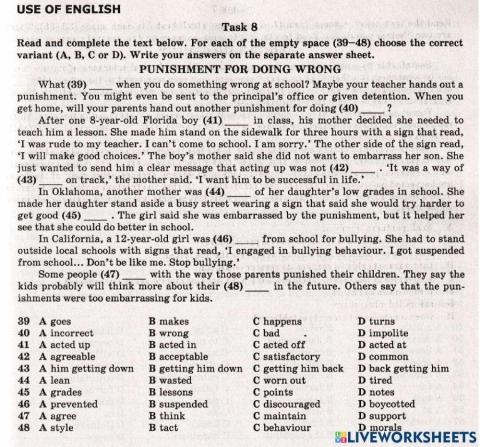 ZNO Use of English 19