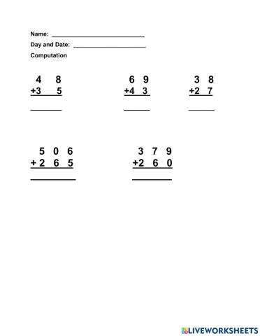 Addition with Regrouping