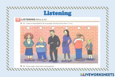 Listening exercise: Physsical description