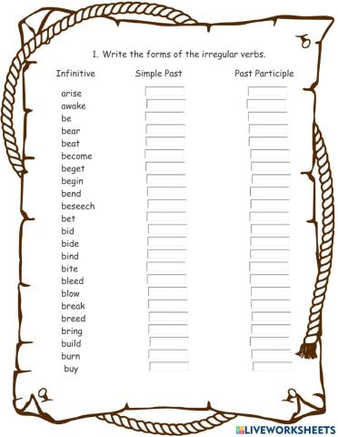 1.Irregular verb forms