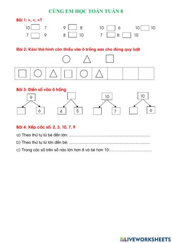 Cùng em học Toán tuần 8