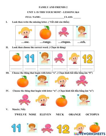 Family and friend2-  unit 1-lessons 3-4