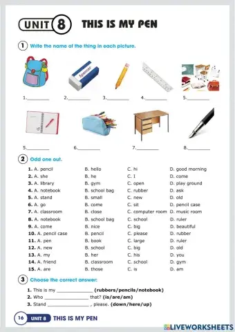 Unit 8 This is my pen