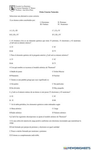 Enlaces Químicos y teoría del átomo