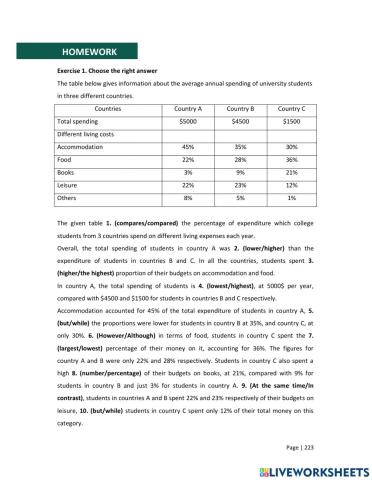 Homework Writing Unit 3