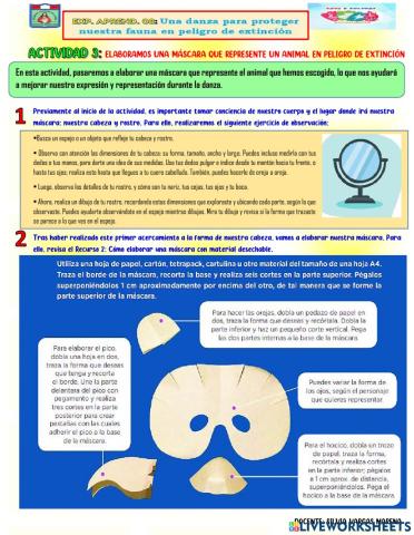 Elaboramos una máscara que represente un animal en peligro de extinción