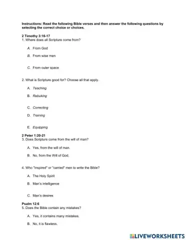 The Inspired Word of God