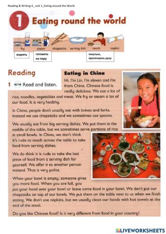 Reading and Writing 4-Eating around the World