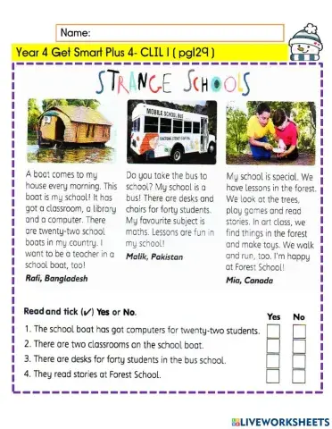 Get smart plus 4 - CLIL1 - pg129