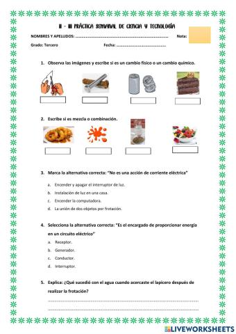 Ii y iii practica de ciencia