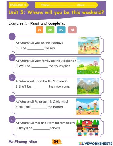 E5-U5-Where will you be this weekend?