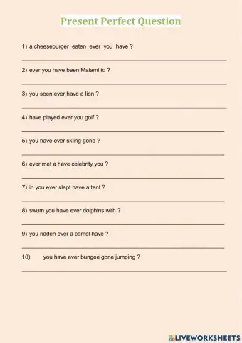 Present Perfect Questions