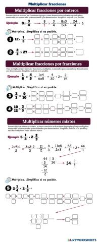 Multiplicar y dividir fracciones