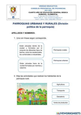 Parroquias urbanas y rurales