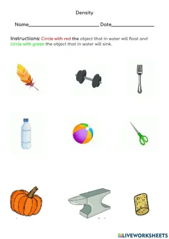 Density, Float or Sink.