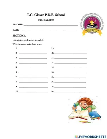 Spelling WORDS THAT DO NOT CHANGE