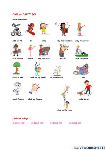 Can or can't do (some examples)